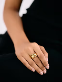 Gold Curved Minimalist Adjustable Ring