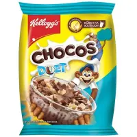 Kellogg's Chocos - Duet, With Whole Grain, Source of Fibre, High in Calcium & Protein, Breakfast Cereals, 22 g Pouch