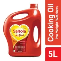 Saffola Active Refined Cooking oil | Blended Rice Bran & SoyaBean oil | Pro Weight Watchers, 5 L Jar