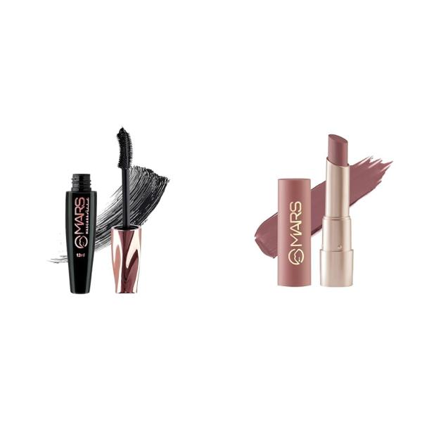 mascara + lipstick combo}